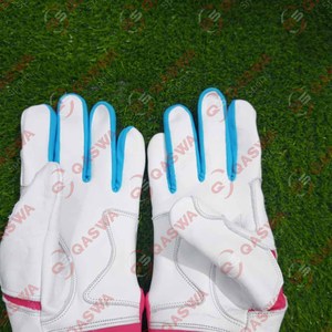 Lo último en guantes de bateo de béisbol de color blanco, rosa y azul con puño corto, guantes de bateo de béisbol de cuero de vaca de alta calidad - Product Image 4