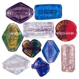 Cuentas de cristal artesanales de dos colores, colección única, fabricación de joyas sueltas, decoración del hogar, surtido de plata TAGB ovalado - Product Image 4