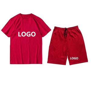 Conjunto de camiseta y pantalones cortos de verano de algodón Conjunto de pantalones cortos y camisa de dos piezas unisex para hombre Conjunto de pantalones cortos para hombre con logotipo personalizado Tipos de pantalones cortos - Product Image 2