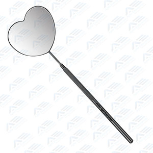 Encantador espejo de pestañas en forma de corazón para suministros de extensión de pestañas Espejo de pestañas de acero inoxidable desmontable de 2,2 pulgadas Color negro - Product Image 2