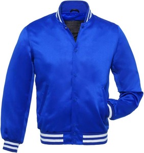 Chaquetas de talla grande superventas, ropa de calle personalizada de satén transpirable, envío directo, chaqueta universitaria bordada con logotipo de Letterman - Product Image 5