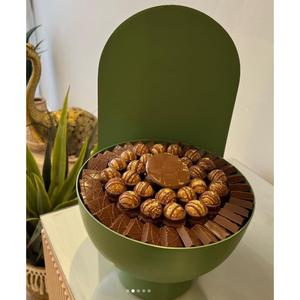 Bol à chocolat en métal fantaisie avec accent floral table de mariage pour affichage de dessert bonbons bol de serveur écologique meilleur prix - Product Image 2