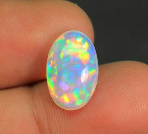 Merveilleuse pierre précieuse opale éthiopienne lisse polie forme ovale Welo brillant Multi Flashy cabochon opale éthiopienne pour la fabrication de bijoux - Product Image 2
