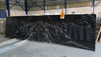 Dalles de marbre noir Nero Marquina Toros de Turquie, design moderne de luxe, pierre naturelle polie avec veines blanches, pour escalier