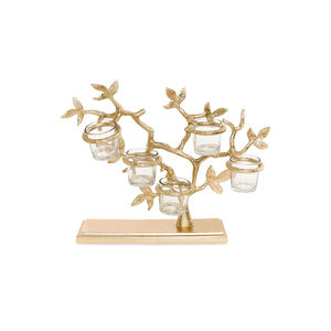 Centro de mesa decorativo de diseño moderno, portavelas de Arte de Metal dorado, decoración de boda personalizable, artículos de decoración del hogar a la venta - Product Image 3