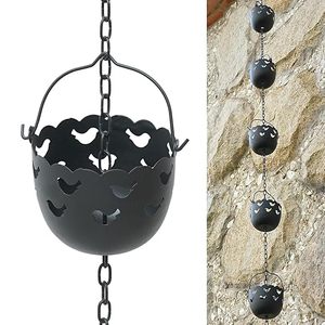 Look antique chaîne de pluie de jardin Durable ornement suspendu décoratif métal chaîne de pluie rustique gouttelettes d'eau de pluie collecte utilisation - Product Image 3