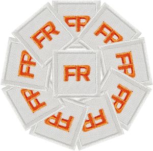 10 parches FR para planchar, parches FR blancos para mejorar los pantalones vaqueros, mochilas, sombreros y más directamente de Pakistán - Product Image 1