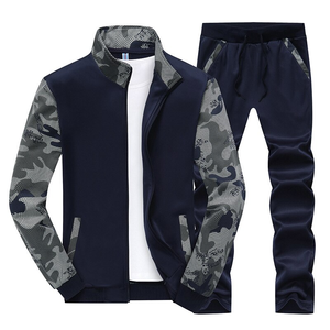 Vente en gros de survêtements pour hommes-Prix bon marché Vêtements de sport décontractés couleur unie pour l'automne et l'hiver Ensemble de jogging avec veste de sport Fourniture à travers le monde - Product Image 5