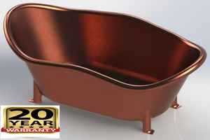 Accesorios de baño y cocina Bañera de cobre estilo antiguo disponible a precio asequible Bañera de cobre - Product Image 3