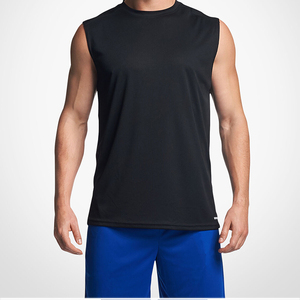 Camiseta de gimnasio personalizada para hombre, venta al por mayor de camisetas ajustadas sin mangas rojas para hombre - Product Image 5