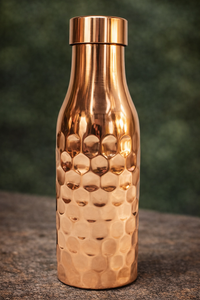 Botella de cobre, botella de cobre de grado alimenticio de 500 ml, botella de agua ayurvédica de cobre, botella de cobre 100% puro para beber saludable - Product Image 3