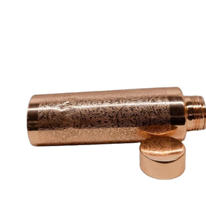 Botella de agua de cobre para beber, botella de agua de cobre hecha a mano, botella de agua de cobre a prueba de fugas, artesanía casera India - Product Image 3