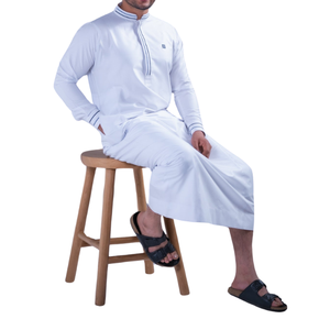 2024 dernière Collection hommes élégant grande taille traditionnel arabe Jubba Thobes vente chaude Polyester à la main respirant musulman - Product Image 4