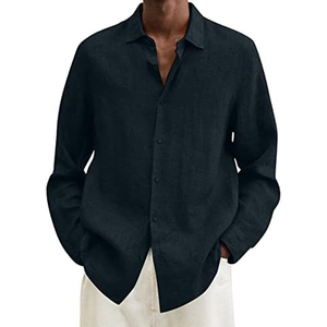 Camisa de vestir de franela de fibra de bambú de nuevo estilo para hombre, Color sólido, elástico, antiarrugas, transpirable, diseño personalizado, precio al por mayor - Product Image 3