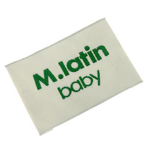 Étiquettes personnalisées en satin tissé haute densité double face boucle pli cou étiquette de satin tissée de marque pour patch de broderie de vêtements - Product Image 2