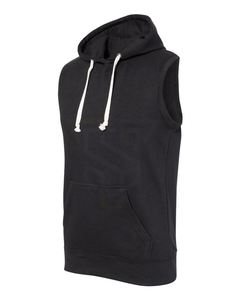 Hot Sale Men's <b>Sleeveless</b> Autumn Thermal <b>Hoodies</b> 100% Cotton Custom Logo Printing Breathable Zipper-Up Plain Dyed Technique - Product Image 2