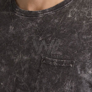 T-shirt pour homme avec logo personnalisé, meilleur prix, T-shirt pour homme, couleur personnalisée, T-shirt pour homme fabriqué au Pakistan, délavage à l'acide, poche avant - Product Image 5