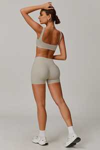 Meilleure vente Nude Maeve soutien-gorge de sport élégant encolure carrée et dos respirant séchage rapide haut Impact femmes Gym Fitness soutien-gorge de sport - Product Image 2