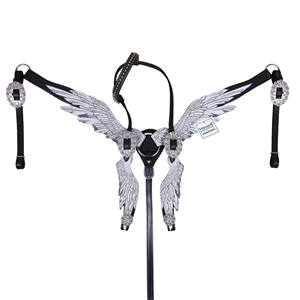 Angelwings en cuir de qualité supérieure Western Tack Set Horse Western Bridle and Breastplate Horse Tack Set Custom Manufacturer Supplier - Product Image 1