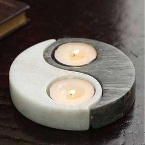 Portavelas en forma de Yin Yang, madera - Product Image 2