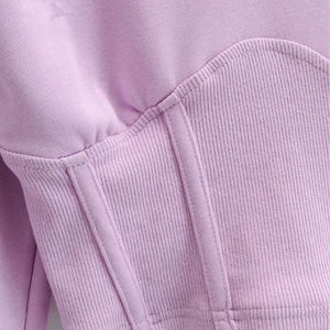 เสื้อฮู้ดครอปทรงหลวม ระบายอากาศดี แฟชั่นทันสมัย ปรับแต่งได้ ไหล่ตก สีสันโดดเด่น สำหรับผู้หญิง - Product Image 6