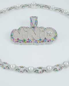 Hip Hop Charm Pendant <b>Custom</b> <b>Name</b> Pendant 925 Silver Pearl Cuban Link Iced Out Letter Moissanite Pendant for Women's <b>Necklace</b> - Product Image 3