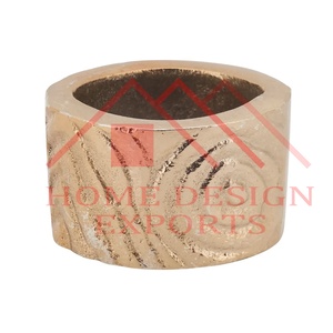 Anneau de serviette en aluminium avec Grain de bois Design Antique or anneau de serviette en métal de créateur hôtel et Restaurant anneau de serviette fantaisie en or - Product Image 3