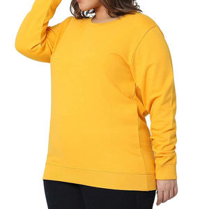 Venta al por mayor de sudaderas de peso pesado por encargo de las mujeres Plain 100% Cotton Fleece color sólido de cuello redondo sudaderas para las mujeres - Product Image 5