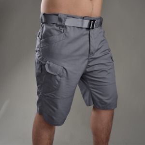 Pantalones cortos informales 2 en 1 de cintura media, transpirables, antiarrugas, impermeables, con cierre de cintura elástica, pantalones cortos tejidos con logotipo personalizado para hombre - Product Image 1