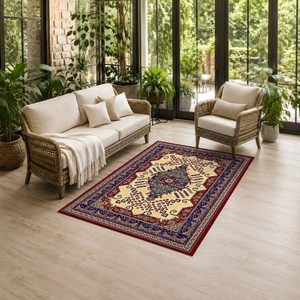 Tapis de salon en chenille antidérapant, imprimé numériquement, style moderne et vintage, rouge bordeaux, lavable en machine, vente en gros, RUGS DEPOT LXDP-0248 - Product Image 6