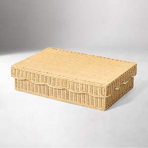 Panier à couches en rotin coquillage, panier de rangement écologique fait main avec couvercle pour une organisation élégante de la chambre de bébé et un soin facile du bébé - Product Image 1