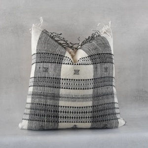 Funda de cojín de lana hecha a mano, 100% ligera, Kilim, cuadrada, India, hecha a mano - Product Image 6