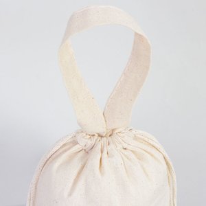 Natural Cotton <b>Drawstring</b> <b>Pouch</b> 6x8 Screen Printed Favor Bag with Short Handle for Crafts Storage Packaging and Gifts - Product Image 6