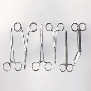 ANAAIF Caja de Acero Inoxidable Autoclavable con 11 Instrumentos Quirúrgicos Alicates Tijera Fórceps Sonda Bisturí para Cirugía de Mano - Product Image 1