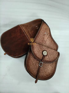 Sac de selle en cuir ADEEFA Western Full Basket Tooled pour cheval, pour la randonnée équestre, le camping et le stockage équestre en plein air, en provenance d'Inde - Product Image 2