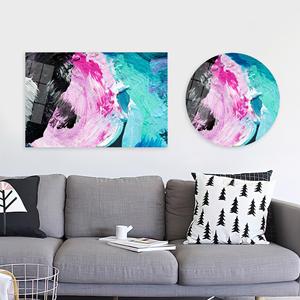 Toile imprimée avec des traits de pinceau abstraits : Décoration murale en verre trempé vibrant, ART EN VERRE TREMPÉ - Product Image 1