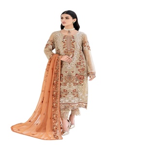 Ramsha Vol. Vestidos largos maxi de gasa de lujo, elegantes trajes indios de 3 piezas para mujer, ropa de fiesta de boutique - Product Image 1