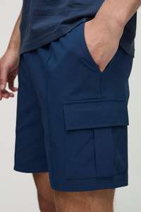 Wholesale Technical Stretch <b>Cargo</b> <b>Shorts</b> For Men Slim Fit with Pin tuck Detail| <b>Elastic</b> <b>Waist</b> Latest Factory Style - Product Image 2