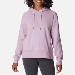 Sudadera con Capucha para Mujer, Color Rosa Claro, Material de Algodón, Manga Larga, Informal, Lisa, para Invierno - Product Image 1