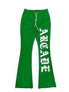 Ropa de calle de alta calidad para hombre, pantalones deportivos acampanados, pantalones de chándal de tela cómodos con estilo urbano, lavado oscuro informal - Product Image 3