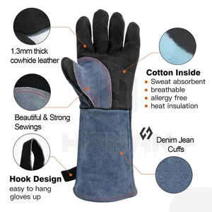 Gants de sécurité en cuir durables et ignifuges personnalisés directs d'usine pour les soudeurs - Product Image 5