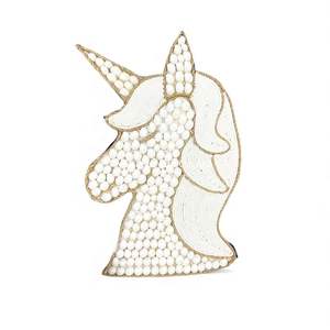 Décoration murale en licorne naturelle faite à la main, tissée, suspendue, pour la chambre de bébé, décoration de maison douce et fantastique, écologique - Product Image 1