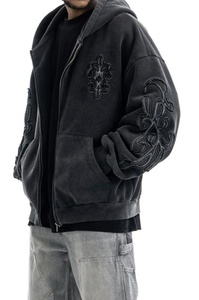 Offres Exceptionnelles : Sweat à Capuche Distressed avec Empiècements Bruts, Style Urbain Hip Hop, Tissu Lourd - Product Image 5