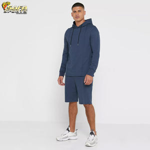 Ropa de calle personalizada, conjuntos de pantalones cortos de dos piezas, Jogger en blanco, pantalones de chándal holgados con estampado desgastado, Conjunto de sudadera con capucha, chándal para hombres - Product Image 2