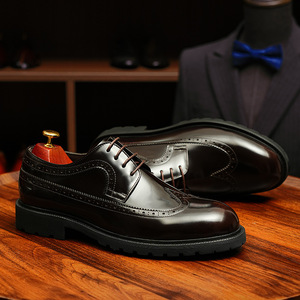 Chaussures Oxford en cuir de vachette pleine fleur avec talon amorti et design antidérapant, chaussures habillées pour hommes, chaussures en cuir - Product Image 6