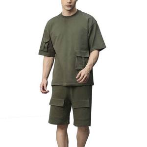 Wholesale OEM Custom Summer Breathable <b>Thermal</b> Plus Size Jogging Sportswear Gym Tracksuit Shorts 2 Piece <b>Men's</b> T <b>Shirt</b> Sets - Product Image 1