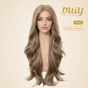 Dara C- Long-Lasting Glueless Synthetic <b>Wig</b> New DWY Mono <b>Lace</b> Front Wavy Brown Heat Resistant Fiber Free Part - Product Image 5