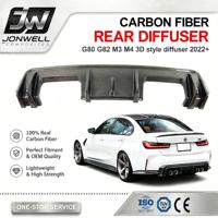 Diffuser Belakang Serat Karbon untuk BMW G80 G82 M3 M4 Gaya 3D 2022+ Bibir Bumper Belakang S9