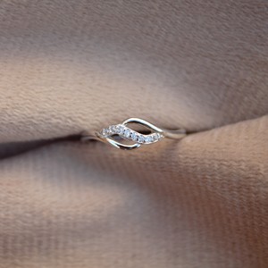 925 Sterling <b>Silver</b> Handmade CZ <b>Ring</b> Fine Wedding Party Accessory with <b>Cubic</b> <b>Zirconia</b> for Wife for Anniversary Special Occasions - Product Image 1