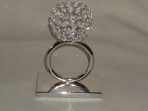 Support de bougie en métal au design exclusif, support de bougie élégant, support de bougie en aluminium avec perles de cristal - Product Image 6